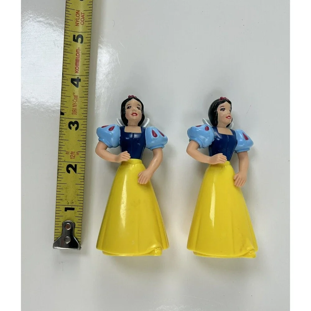 2 Disney Snow White 3.5” Plastic PVC Figurine Cake Topper Action Figure Toy Gift